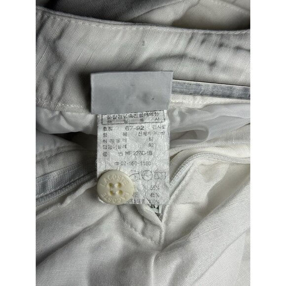Lacoste Women’s White Linen Blend Wide Leg Cropped Pants Size 67-92 US Sz 2/4 - Picture 8 of 10